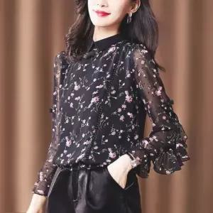 CESS) 46MN6 스몰블라우스 니트 여성 롱 프릴 숙 여 CESS 나시 니트 티숙 시폰블라우스 46MN6