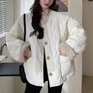 여성야상점퍼 누빔 뽀글이 투웨이 양면패딩 노카라 점퍼 겨울아우터