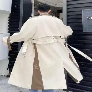 남자 오버핏 롱 바바리 트렌치 코트 간절기 아우터 패션