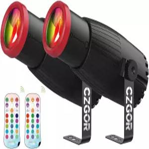Czgor 18W 핀스팟 라이트 리모컨이 있는 RGBW 미러 디스코 볼 스포트라이트 수동 포커스 4 in 1 LED 16