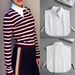 여성 가짜 카라 넥케이프 승마 복장 코디 라운딩 패션 목카라셔츠 (WCC87FD)