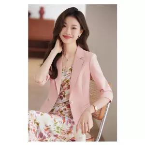 마킷5 여성용 흰색 캐주얼 재킷 정장 상의 작은 저고리 슬림 신춘하 스몰 코트 숏 칠부 JEN2