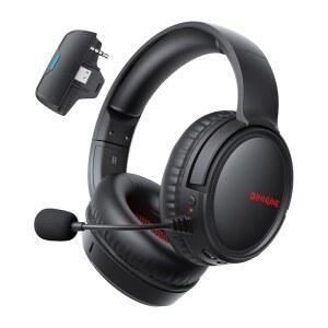 Xbox Series X|S & One용 BINNUNE 무선 게이밍 헤드셋, 저지연 + 블루투스, 플립 투 뮤트 노이즈 캔슬링 마이크, 50mm 드라이버, 40H 배터리, 오버이어 헤드폰