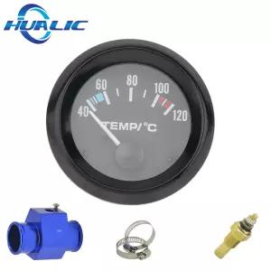 HUC-2 인치 52mm 차량 수온 12V 40-120 백색광 수온 게이지, 온도 조인트 파이프 센서 어댑터 자동 미터,