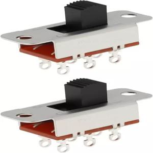 eMagTech 2Pcs 6핀 슬라이드 스위치 8mm 2포지션 계기 PBS-110-C 3A/250V 재즈마스터 호환