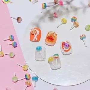 네일아트 달콤 막대사탕 파츠 3mm 6mm 2종 사탕네일 사탕파츠 (W9925D5)