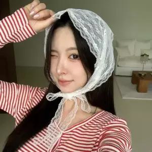[더폰드] 러블리 자수 시스루 레이스 스카프[3종류]