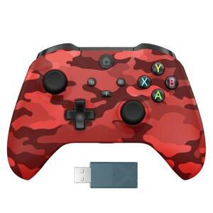 X-BOX One /PC용 카밀로러스 무선 컨트롤러, 홀 효과 컨트롤러 지원 터보, 2.4G 플러그 앤 플레이 게이밍 게임패드, 3.5mm 헤드폰 잭 / 듀얼 진동, S /X, 시리즈 PC, IOS, 안드로이드 플랫폼(카모 레드)과 호환 가능