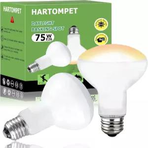 HARTOMPET 75W E26 파충류 열 램프 전구 - R63 업그레이드된 UVA 양서류 배싱 스팟 라이트 수염 용 도마뱀
