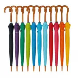 우드 코팅 곡자 손잡이 14K 컬러 장우산 55cm 단색 패션 디자인 WFOF8Z5