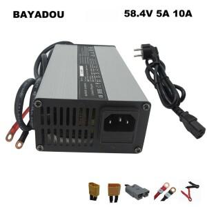 48V 16S 10A 리튬인산철(LiFePO4) 고속 충전기 58.4V 10A 5A 3A 2A 인산철(LFP) UPS 태양광 RV 지게차 배터