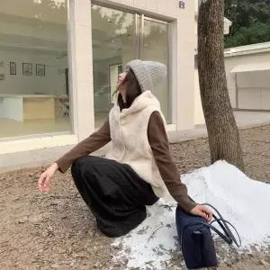 블랙팬서 여자 후드 램스울 조끼 도톰 기모 퍼 OPH1