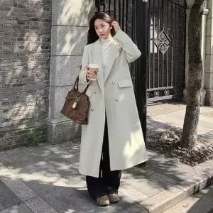 모직 여친 롱 추동 캐주얼 실용성 코트 더블 슬림핏 SPO마켓1