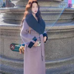 여사친 롱 모직 캐주얼 가을 실용성 코트 빅 칼라 더블 슬림핏 SPO마켓3