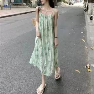끈나시 나염 원피스 A라인원피스 휴양지원피스 플원피스 한원피스 WFOGBU7