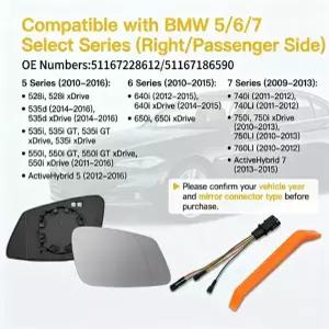 BMW 5/6/7 셀렉트 시리즈 운전석 사이드 백미러 및 4핀 와이어 하네스 프라이 도구 528i 535d 535i 550i