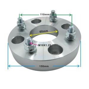 4x110 ATV UTV 단조 알루미늄 휠 스페이서 30mm M10X1.25 너트 (CF Moto 850cc 1000cc KYMCO 700cc 용) 한