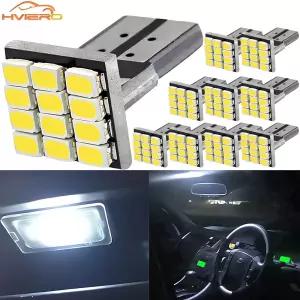 10개입 화이트 T10 W5W 194 168 1206 9LED 1 자동차 사이드 마커 전구 방향지시등 돔 실내등 후진등 브레이