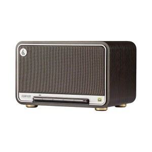Edifier D32 탁상용 무선 스피커, 고해상도 오디오, LDAC, ALAC, 60W(RMS), 2.1 음향 아키텍처, 11시간 재생 시간, APP 제어, 블루투스 5.3, AirPlay2, USB-C 및 AUX 입력, 블랙 월넛