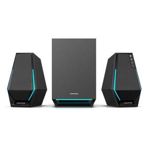 Edifier G1500 MAX 2.1 컴퓨터 스피커 시스템, 서브우퍼 라인 아웃이 있는 60W 헤케이트 게이밍 스피커, RGB 라이트, 블루투스 5.3, USB, 타입-C, 3.5mm AUX 입력, 블랙