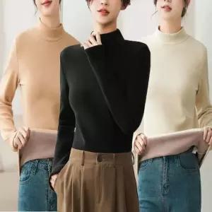 기모 여성 이너 반목티 겨울 폴라티 하프넥 데일리