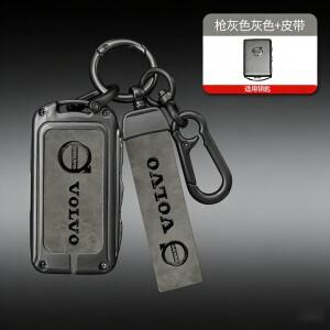 고 가죽 아연 스틸 자동차 키 케이스 쉘 커버 홀더 볼보 호환 XC40 S90 V90  T5 T6 T8 액세서리