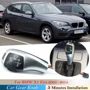 블랙 카본 파이버 2013 2012 2011 BMW X1 2009-2014 E84 차량용 LED 라이트 기어 변속 노브 시프터 레버 자