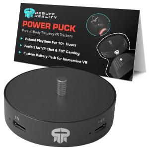 Re Reality Tracker Power Puck, Vive & Tundra용 VR 배터리, 핫 스왑 가능, 배터리 수명 연장 10-15시간 이상, VRChat용 FBT, Dance Dash, USB-C, 트랙스트랩과 호환(트랙커 제외)
