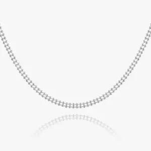 엘렌쥬얼리 실버 925 Silver 더블 컷팅 체인 볼 은 목걸이