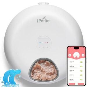앱 제어 기능이 있는 iPettie 도넛 프로스트 WiFi 6 밀 자동 고양이 디스펜서, 건식 및 습식 사료 피더, 두 아이스 팩이 스마트 도그 프로그래머블 타이머, x 파운드의 사료를 보관할