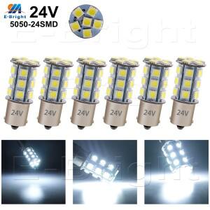 [호환품]24V P21W DC 백색 1156 BA15S PY21/5W LED 전구 6개 SMD 자동차 트럭 SUV 후진등 미등 방향지시등