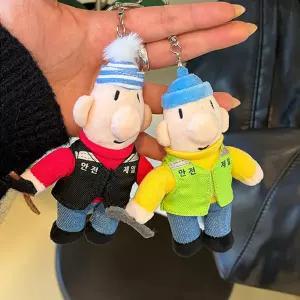 패트와매트 땜장이 키링 12cm 인형 귀여운 빈티지 캐릭터 우정 친구 커플 가방고리 키홀더 봉제 인형