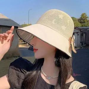 여자 리본 버킷햇 햇빛차단 와이드챙 포인트 빅 빅리본efg889