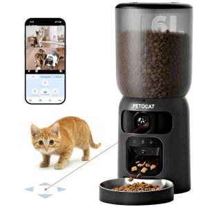 2K HD 듀얼 카메라가 장착된 PETOCAT AI 자동 고양이 사료 공급기, 인식 및 식단 추적 기능이 있는 5G & 2 4G Wi-Fi 6L 디스펜서, 인터랙티브 양방향 오디오