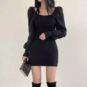 퍼프슬림미니원피스 클럽룩 라인 슬림 원피스 스러운-WD5EF33