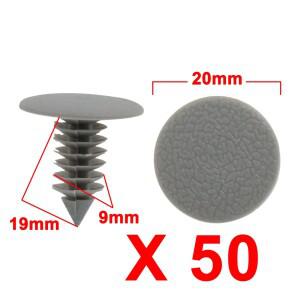 XAutohaux 차량 범용 10-100Pcs 그레이 베이지 플라스틱 도어 범퍼 푸시 리벳 클립 9mm 리테이너 자동차 용