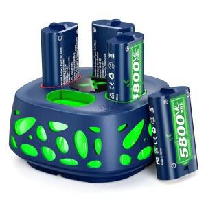 Xbox용 Ponkor 4x5800mWh 충전식 배터리 팩, Xbox Series X /S /One /X /Elite 컨트롤러 배터리, 충전기 포함