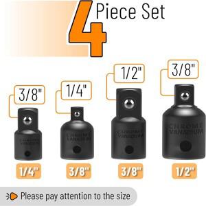 새로운 4PCS 임팩트 소켓 어댑터 리듀서 세트 1/2 3/8 인치 자동차 및 드라이버 건설 작업에서 렌치와 드