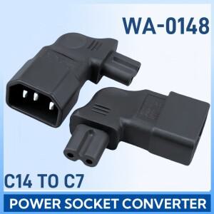 IEC320 C7 Power Converter IEC C14 Male Plug to Connector 10A Right angle adapter 3pin