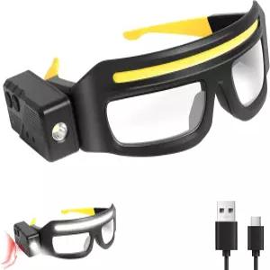 모션 센서 및 터치 컨트롤 5 모드가 포함된 JORMIX LED 충전식 헤드라이트 안경 USB C 조명
