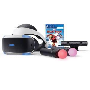 플레이어오 플레이스테이션 VR 마블의 아이언맨 번들: 헤드셋, 카메라, 무브 모션 컨트롤러 2개, PS-4 PS-5용 디지털 코드, 화이트