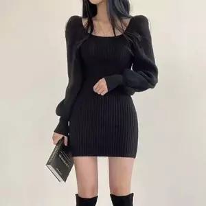 퍼프슬림미니원피스 클럽룩 라인 슬림 원피스 스러운-WD5EF33_
