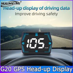G20 GPS HUD 자동차 디지털 속도계 헤드업 디스플레이 범용 큰 글꼴 과속 경보 전자 액세서리
