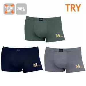 [하프클럽/365바이]TRY 주니어 남성 레이온 스판 드로즈 팬티 3매입 속옷