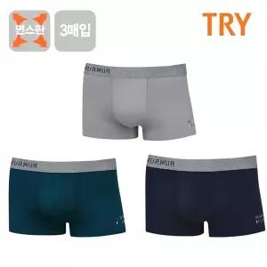 [하프클럽/365바이]TRY 주니어 남성 면스판 솔리드 드로즈 팬티 3매입