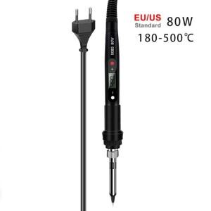 1/5개 전기 납땜 인두기 80W LCD 디지털 디스플레이 온도 조절 팁 220V 용접 도구908S