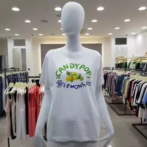 꼼빠니아프린트 반팔티CAEU4WKS910화이트,L그린,코랄_KG
