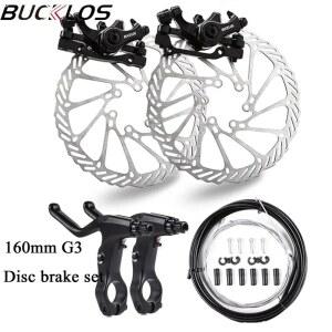 픽시브레이크 BUCKLOS 자전거 디스크 브레이크 세트 IS 레버 알루미늄 MTB 합금 케이블 로터 PM 캘리퍼 160MM