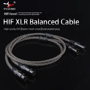 YYAudi 호환O Hifi 2XLR 오디오 케이블 하이 엔드 4N OFC 3 핀 남성-여성 코드 (마이크 믹서 용)