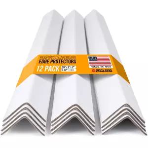 Paclord 36인치 x 2인치 강화 골판지 가장자리 보호대 흰색 12팩 배송용 0.12인치 두꺼운 중형 모서리
